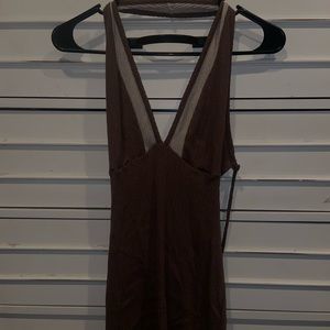 SOLD Vintage Brown Hippie Summer Halter Top🤎